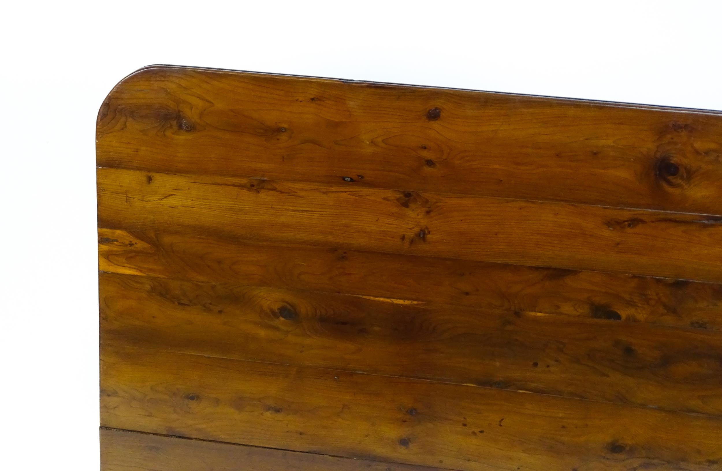 A 19thC tilt top occasional table with yew wood planked top above a reeded mahogany pedestal and - Image 6 of 13