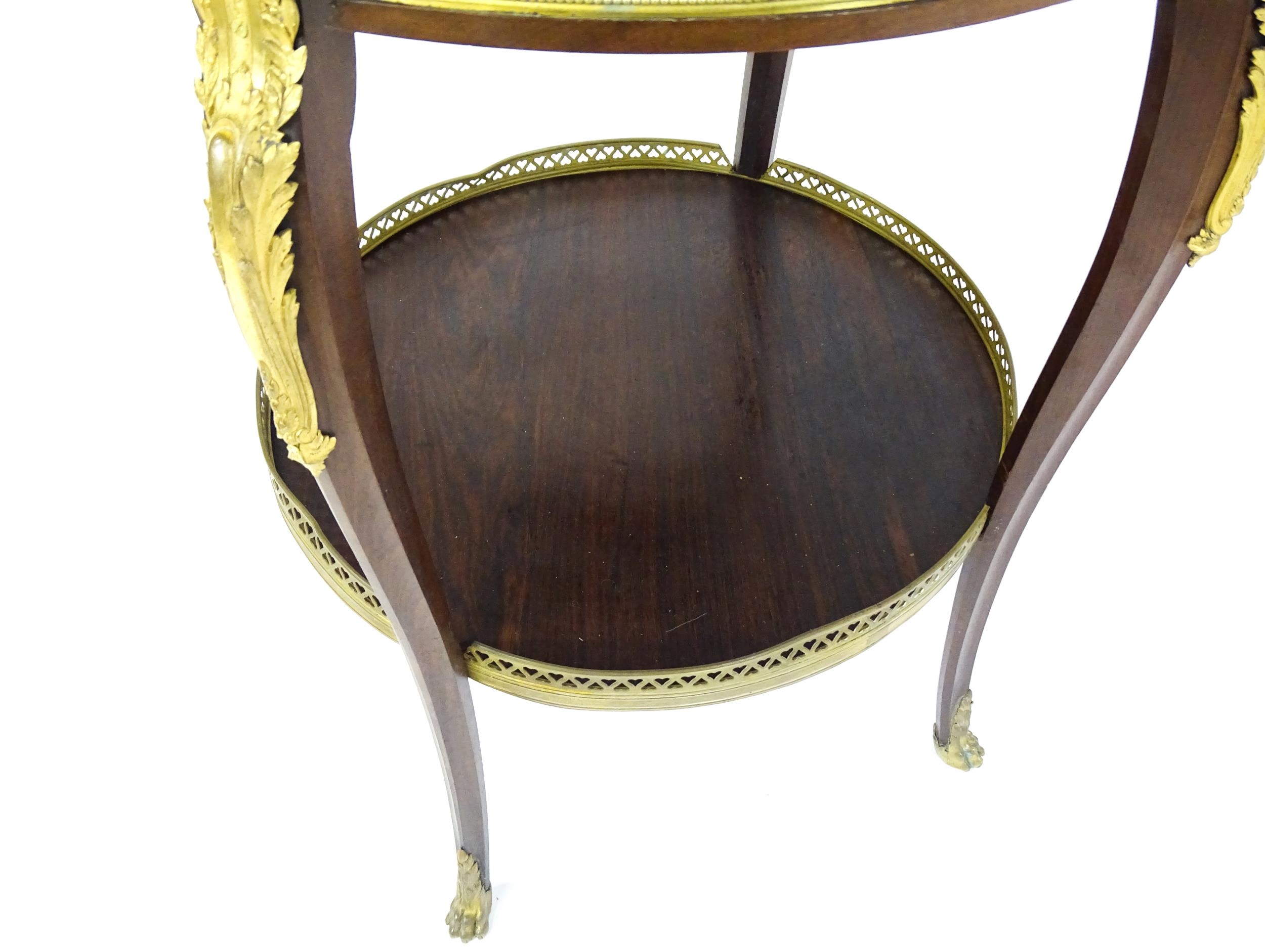 A 19thC rosewood and marble topped side table surmounted by a pierced surround and having a single - Image 9 of 10