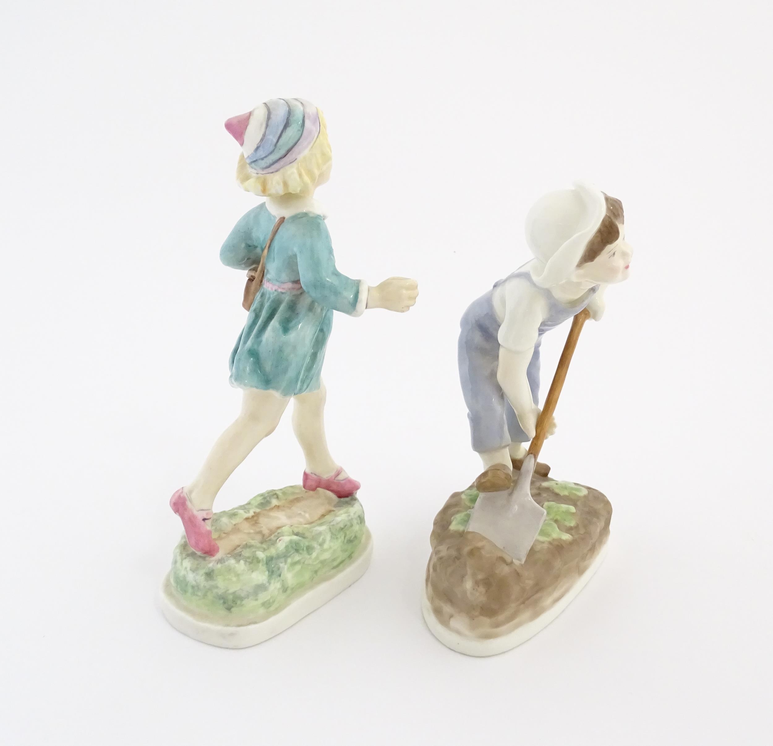 Two Royal Worcester figures comprising Thursday's Child has Far to Go, and Saturday's Child - Image 4 of 10