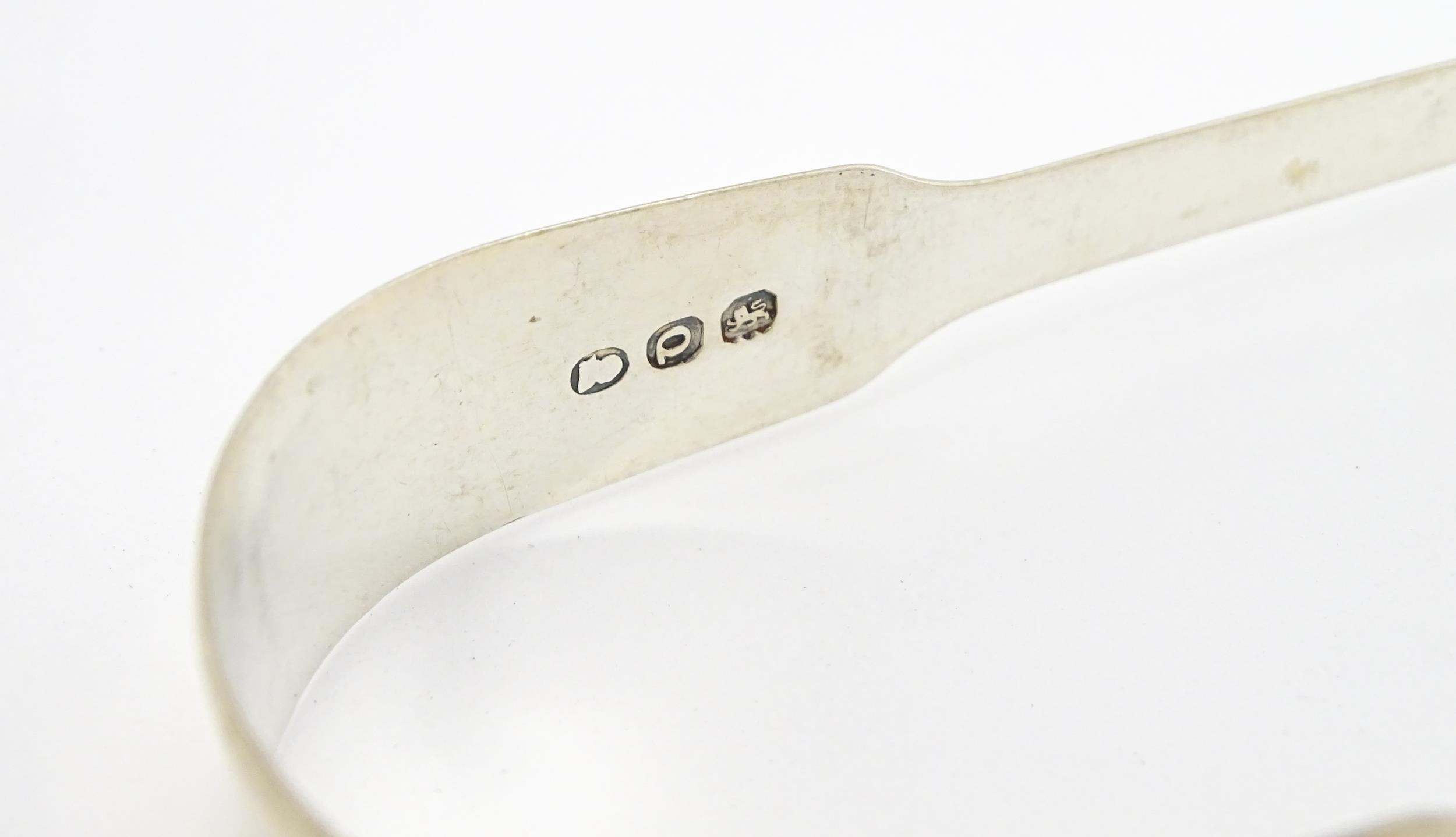 Three Georgian silver Fiddle and Old English pattern sugar tongs hallmarks to include London 1809, - Image 4 of 9