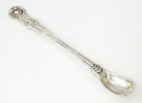 A large silver King's pattern mustard spoon, hallmarked London 1843, maker Chawner & Co (George