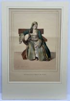 Louis Dupre (1789-1837), Original lithograph hand coloured with watercolour, Titled Une Demoiselle