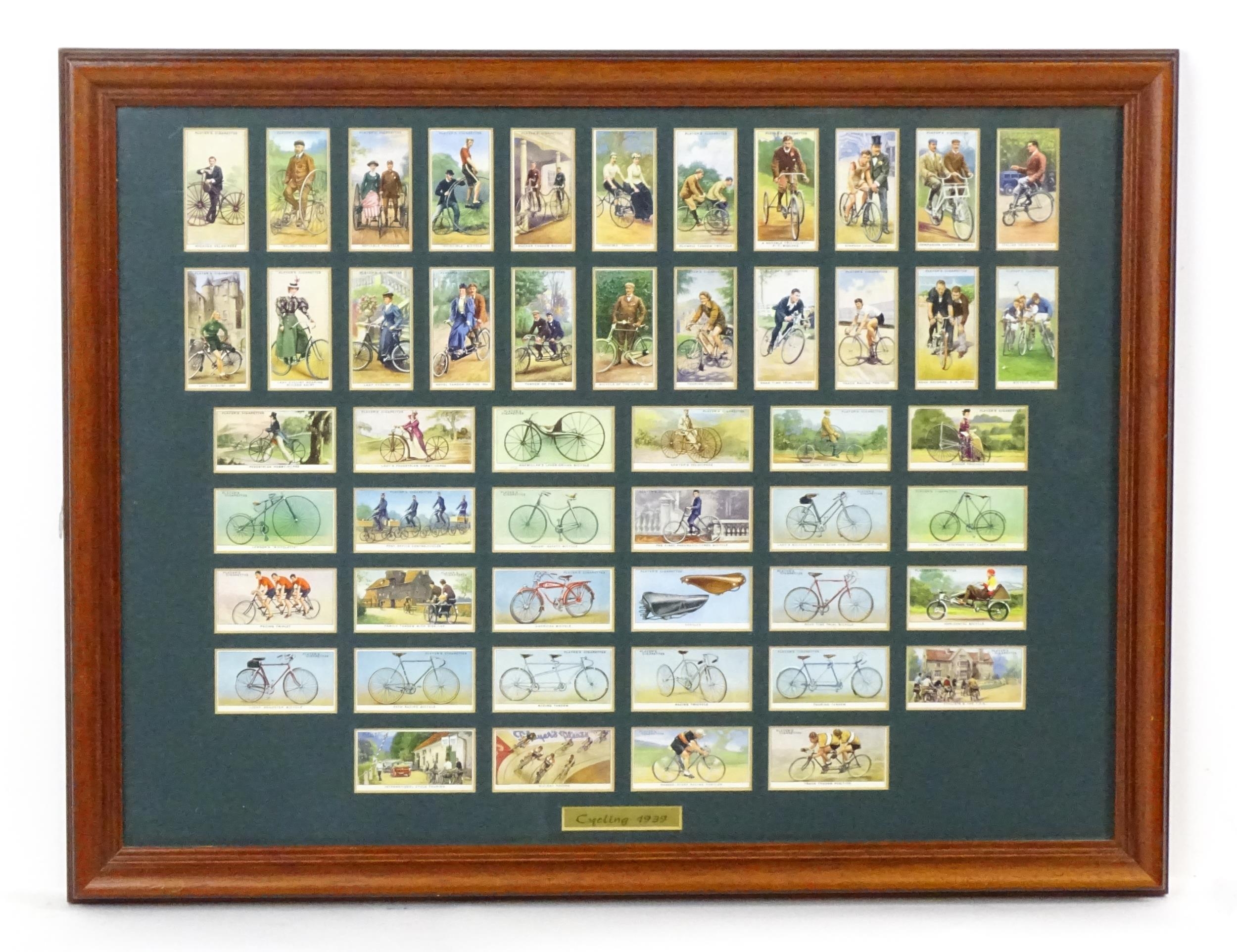 A quantity of Players & Sons cigarette cards from the Cycling series, framed. Together with a - Image 3 of 23