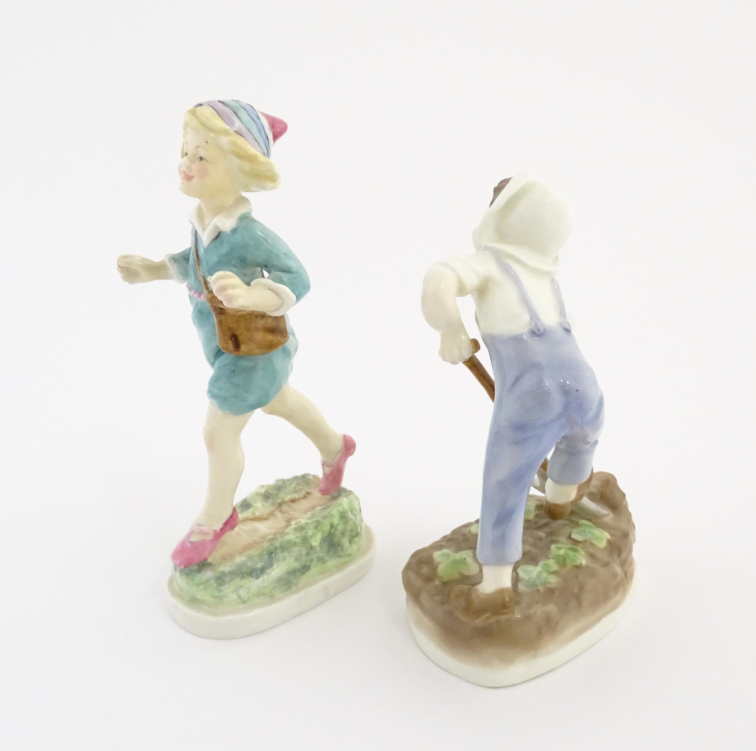 Two Royal Worcester figures comprising Thursday's Child has Far to Go, and Saturday's Child - Image 6 of 10