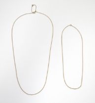 9ct gold and yellow metal chain necklaces. The longest Approx 26" (2) Please Note - we do not make