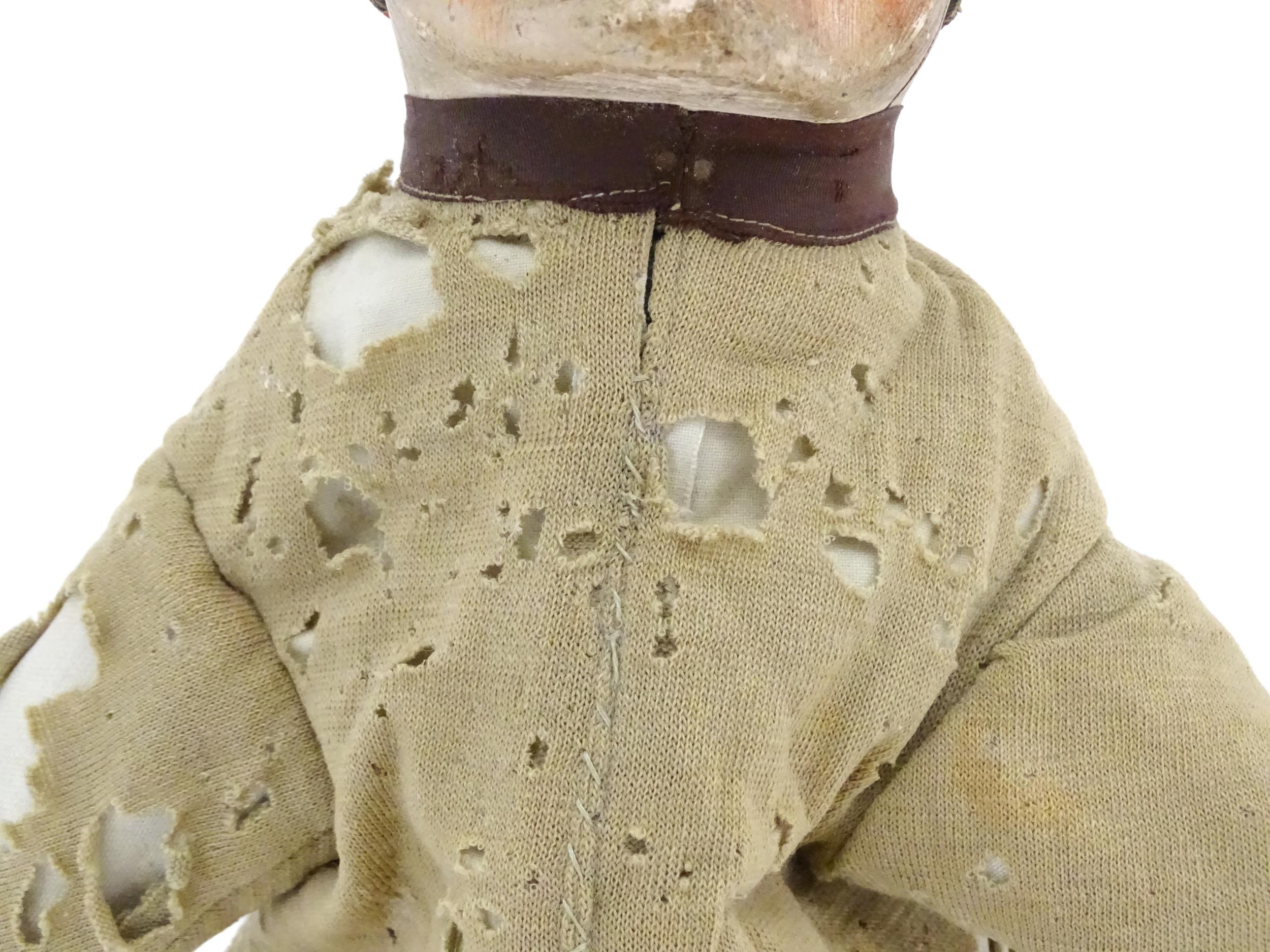 Toy: A 19thC French glove puppet with wooden head and hands and hand painted features. Approx. 18" - Image 7 of 9