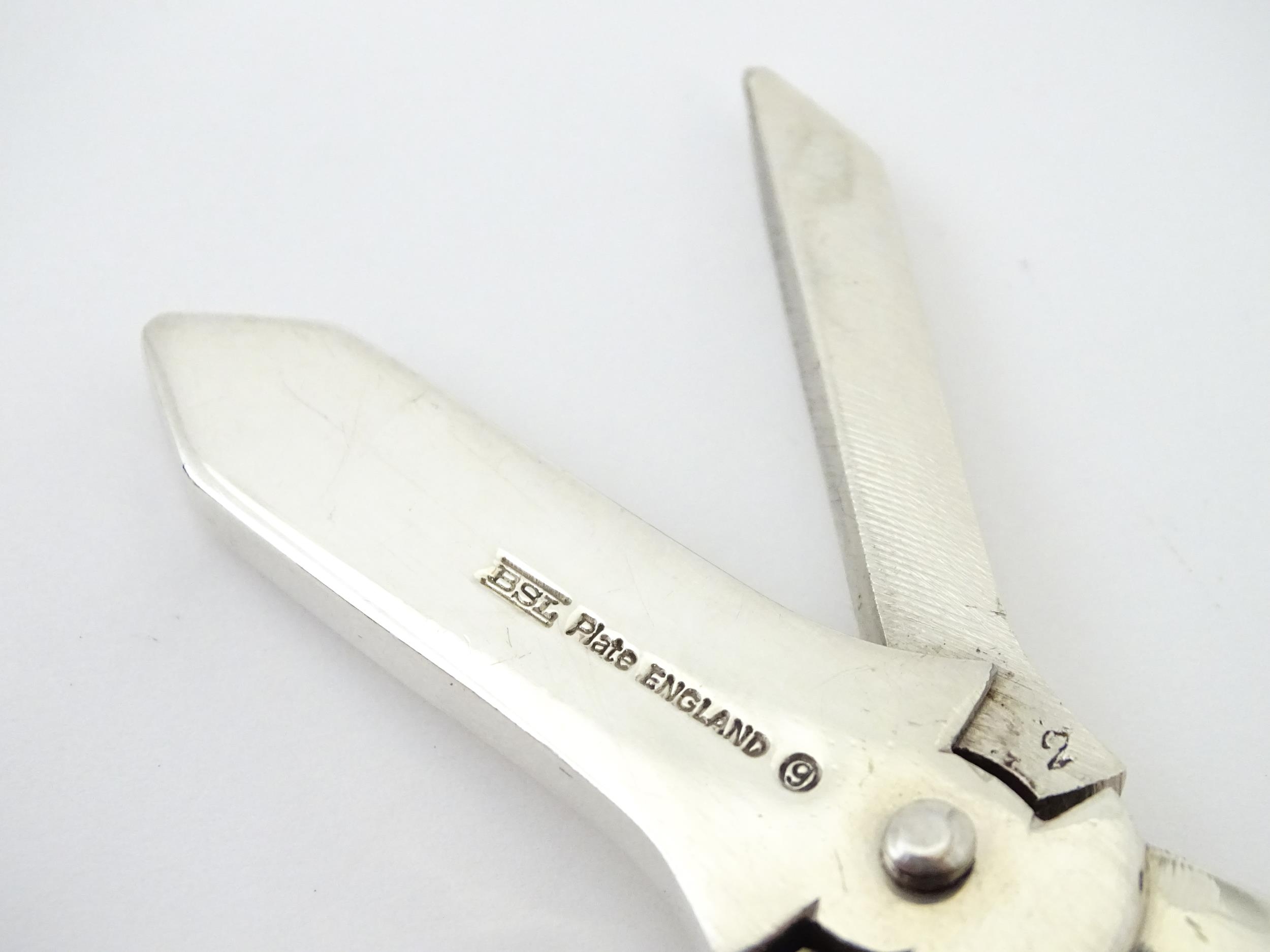 Two silver plate grape scissors / shears. Approx 6 1/2" long Please Note - we do not make - Image 5 of 8