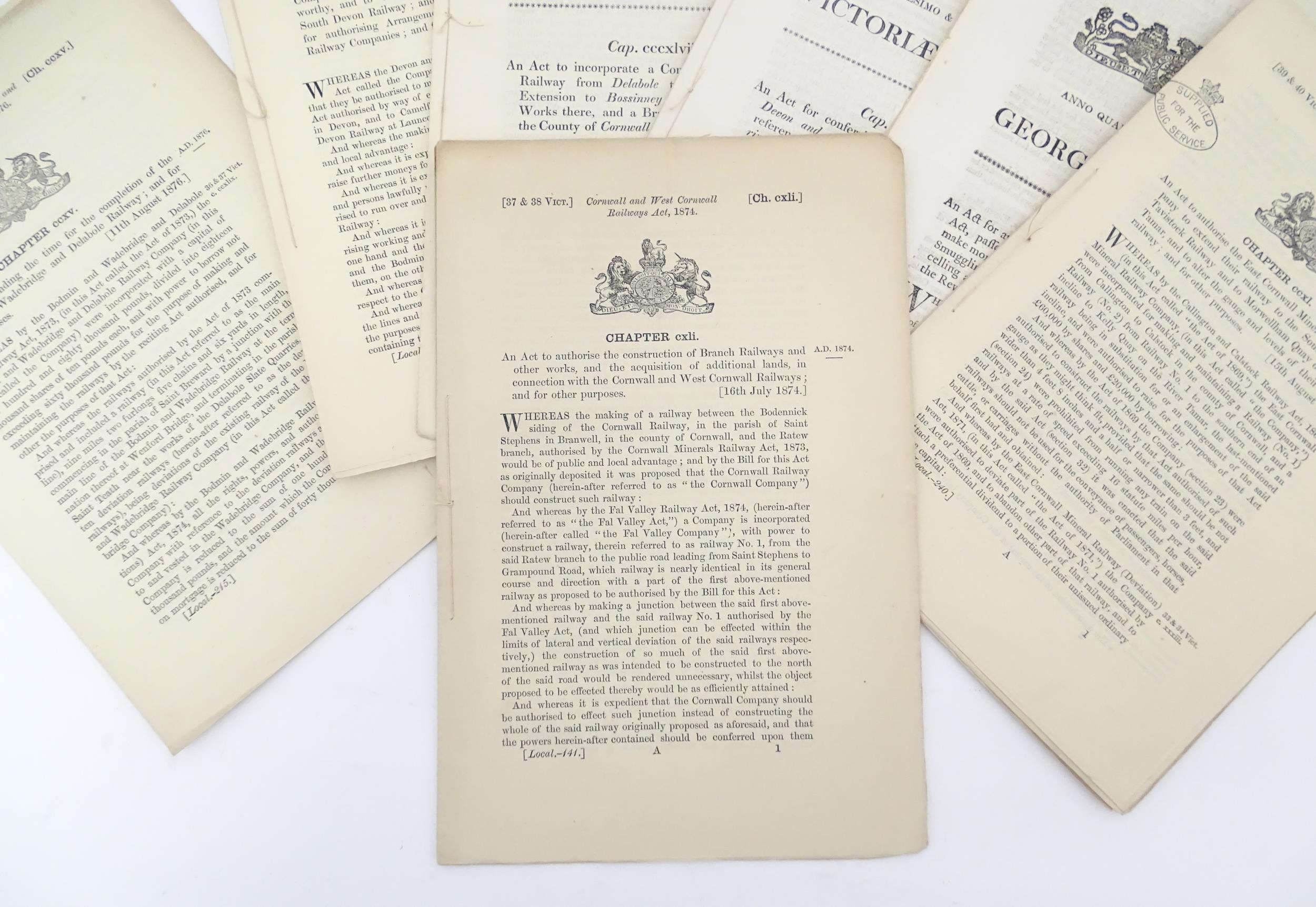 Three assorted 19thC Act of Parliament documents comprising George III 1808, Victorian 1866 & - Image 9 of 9