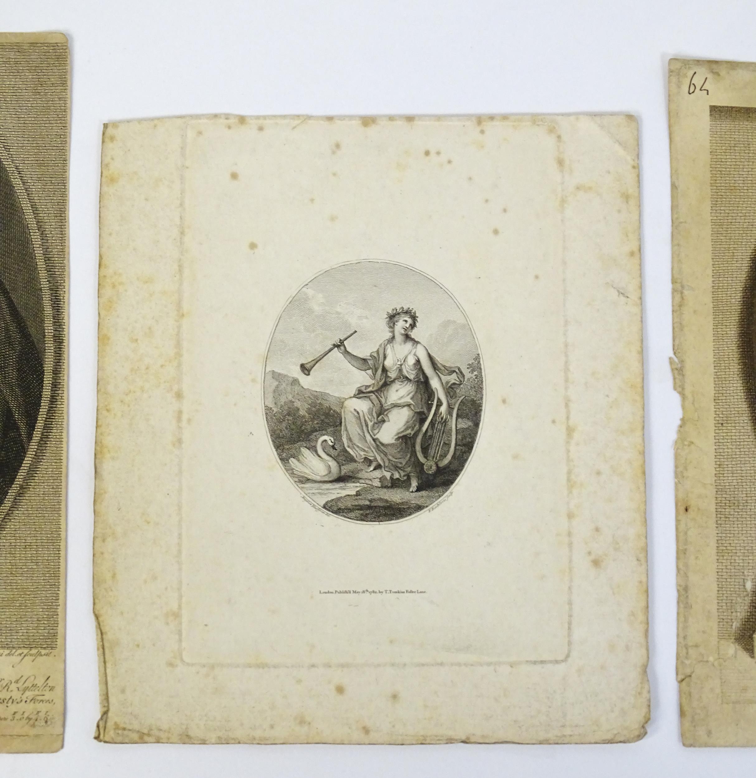 Three 18thC Bartolozzi engravings to include Van Dyke's Wife Daughter of Earl Gowry; the - Image 4 of 8