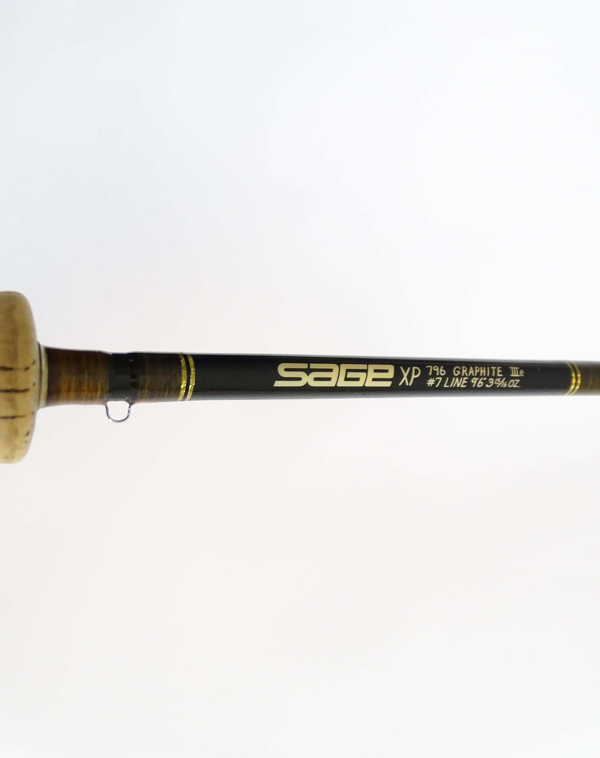 Fishing : a Sage (USA) 'XP 796 Graphite IIIe' two-piece fly rod, approx 114" long. With cloth case - Image 4 of 7