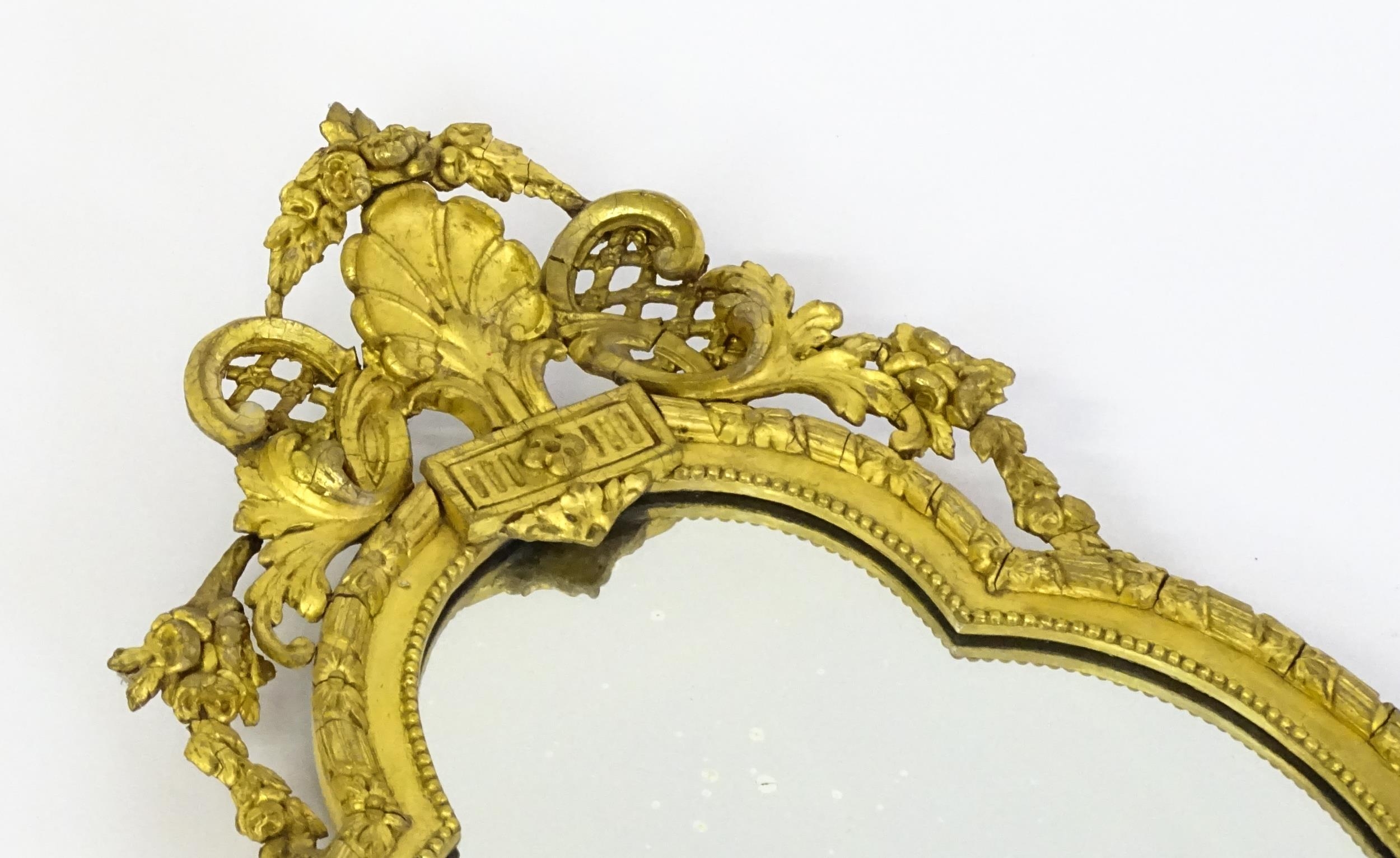 A pair of 19thC giltwood and gesso girandoles with shell motifs, lattice pattern mouldings, fluted - Image 13 of 19