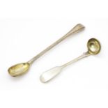 A Victorian silver long handled mustard spoon hallmarked London 1868, maker Chawner & Co. (George