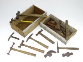 A quantity of assorted mid 20thC tools, to include planishing hammers, brick chisels etc (approx 35)