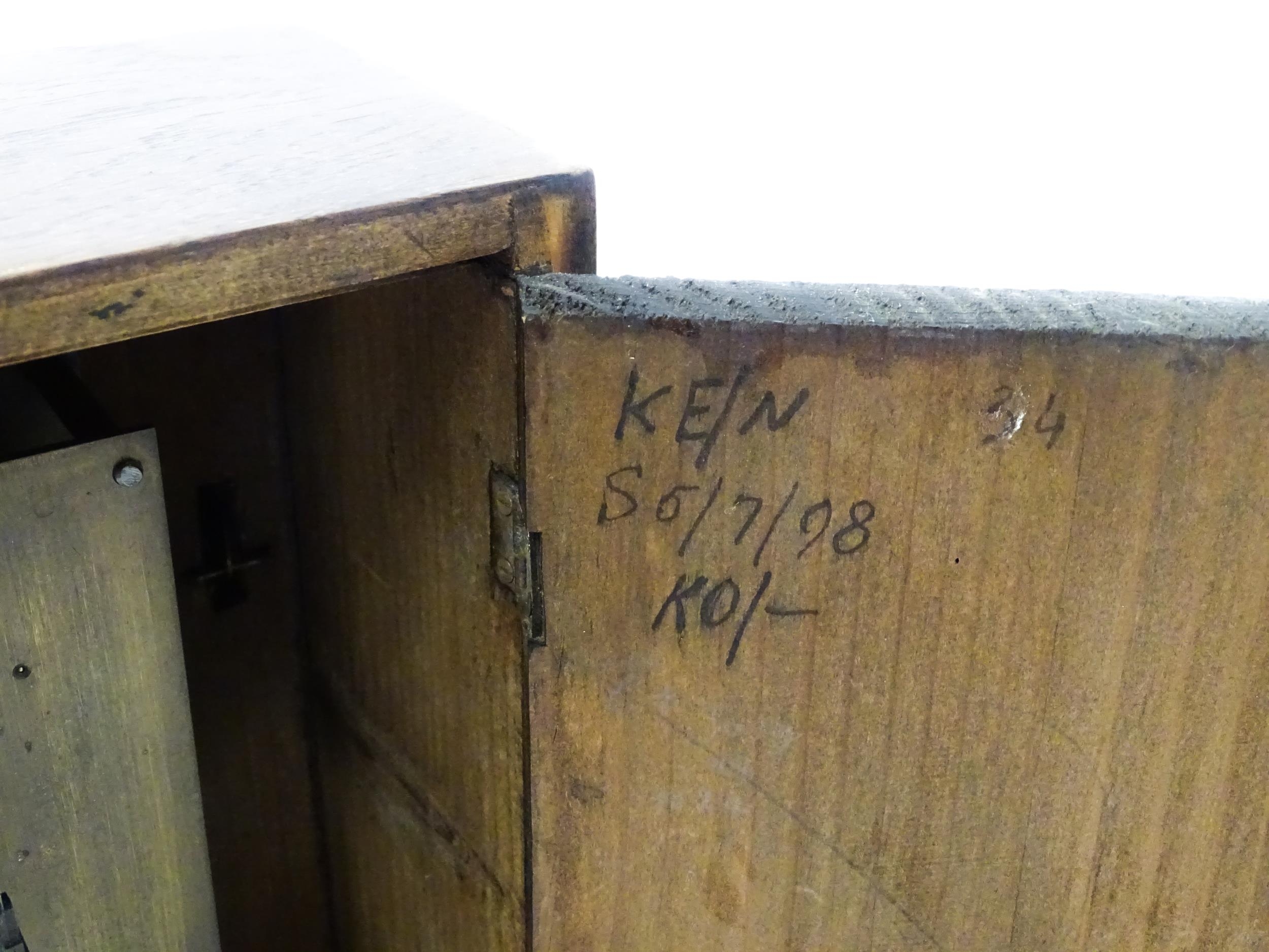 A 20thC oak cased mantle clock bearing label for Camerer, Kuss & Co. Approx. 9 1/4" high Please Note - Image 2 of 13