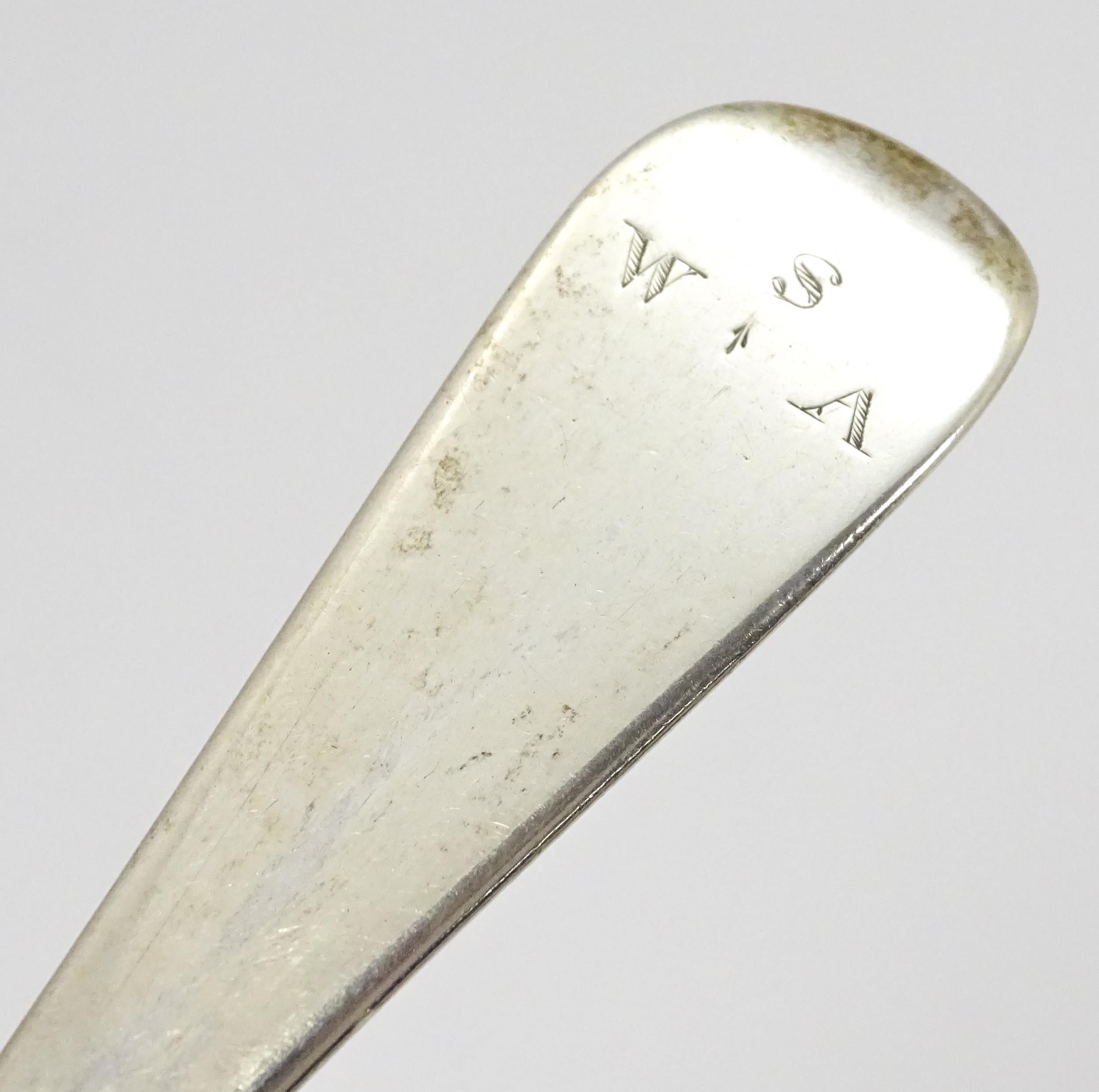 A Geo III silver table spoon hallmarked London 1810, maker Solomon Houghton. Approx. 9" long - Image 5 of 6