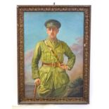Leslie W. Lang, Early 20th century, Oil on canvas, A portrait of WWI / WW1 solider Lieutenant Gus