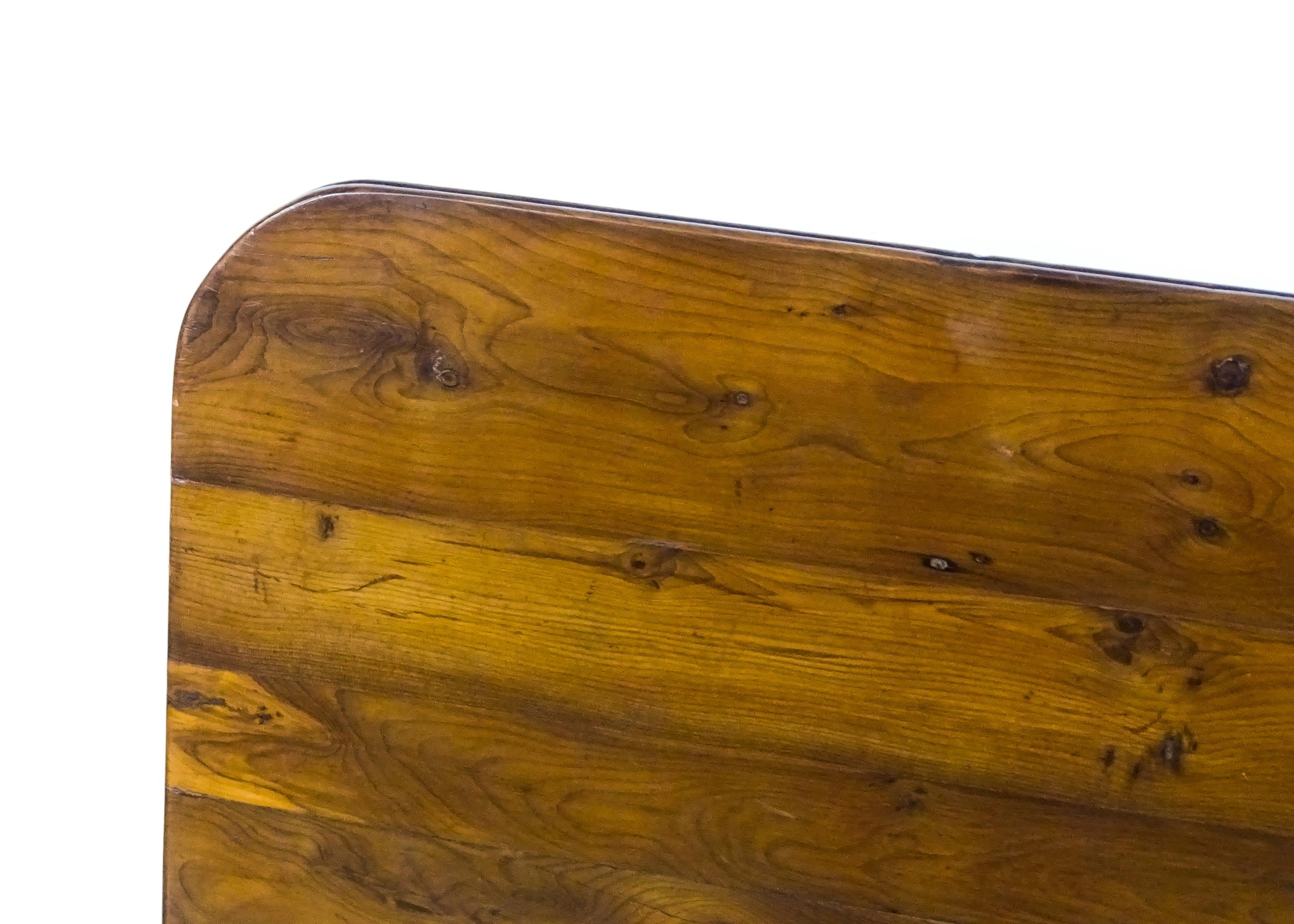 A 19thC tilt top occasional table with yew wood planked top above a reeded mahogany pedestal and - Image 4 of 13