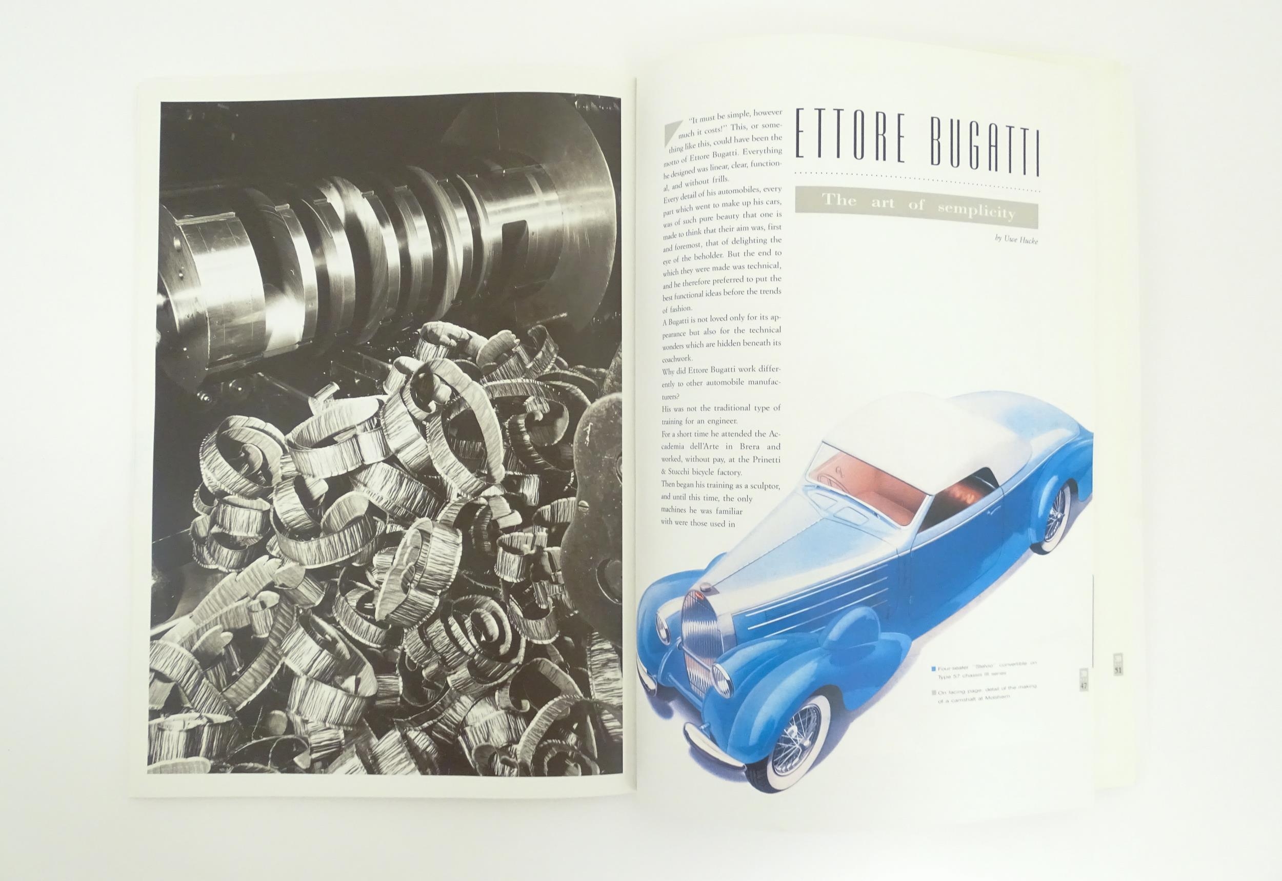 Ephemera : a first edition copy of Ettore Bugatti International Magazine, English edition 'n.0' with - Image 6 of 10