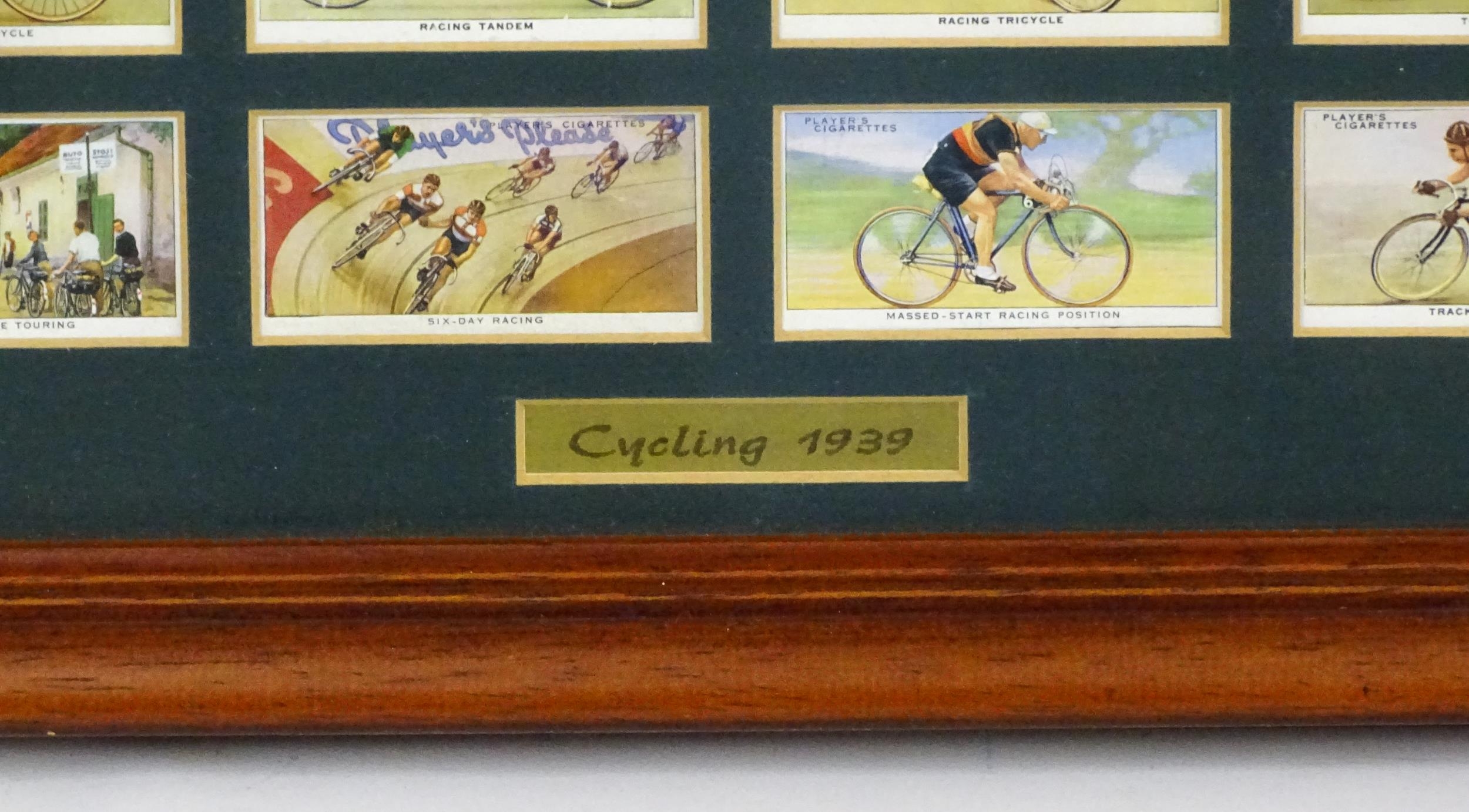 A quantity of Players & Sons cigarette cards from the Cycling series, framed. Together with a - Image 17 of 23