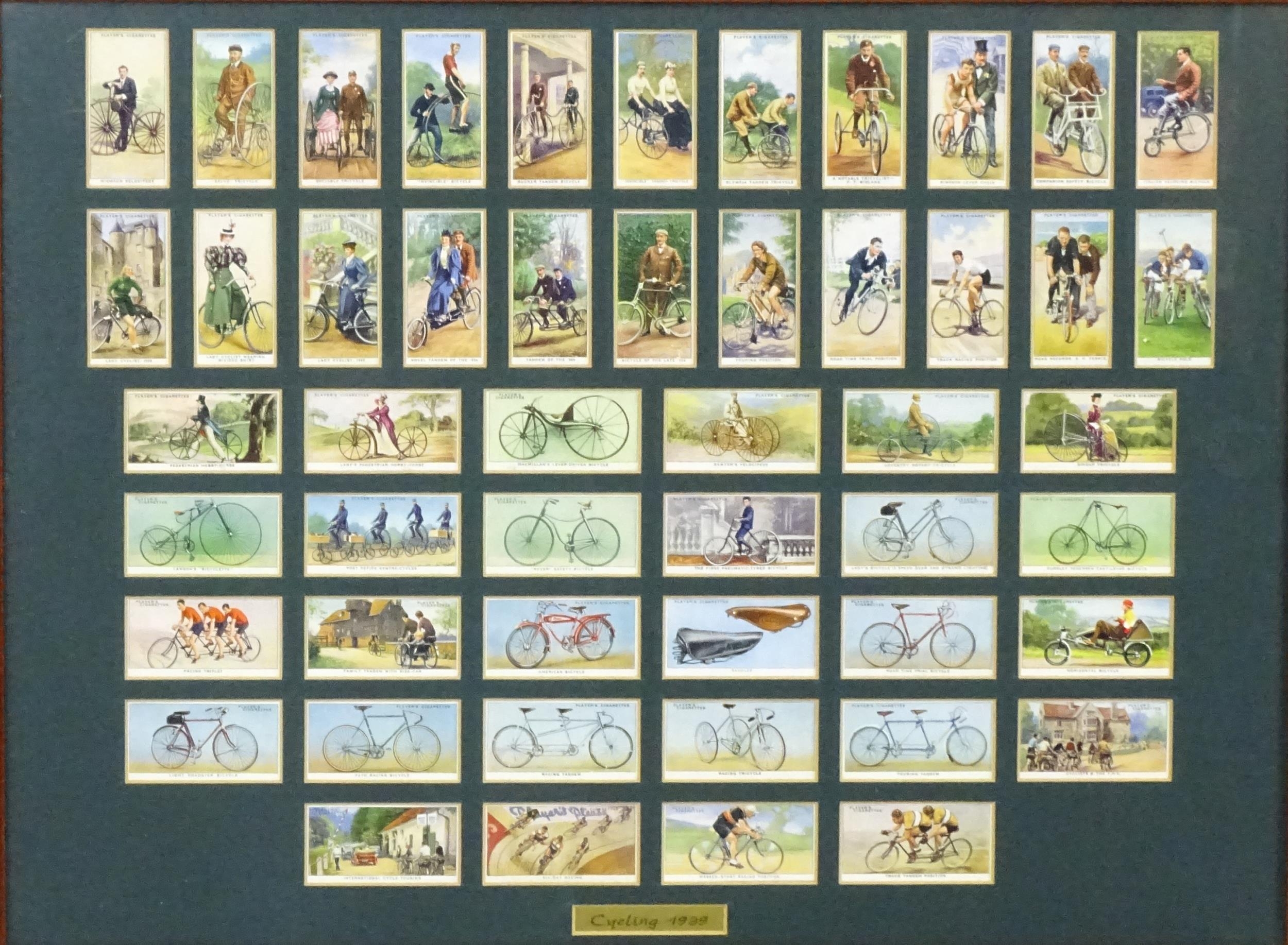 A quantity of Players & Sons cigarette cards from the Cycling series, framed. Together with a - Image 6 of 23