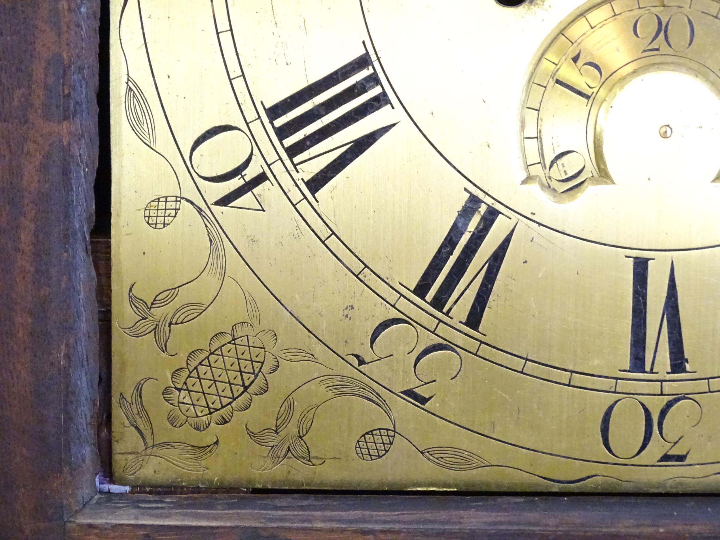 Dickerson, Framlingham : An oak cased 8-day longcase clock with brass face having Roman numerals and - Image 9 of 14