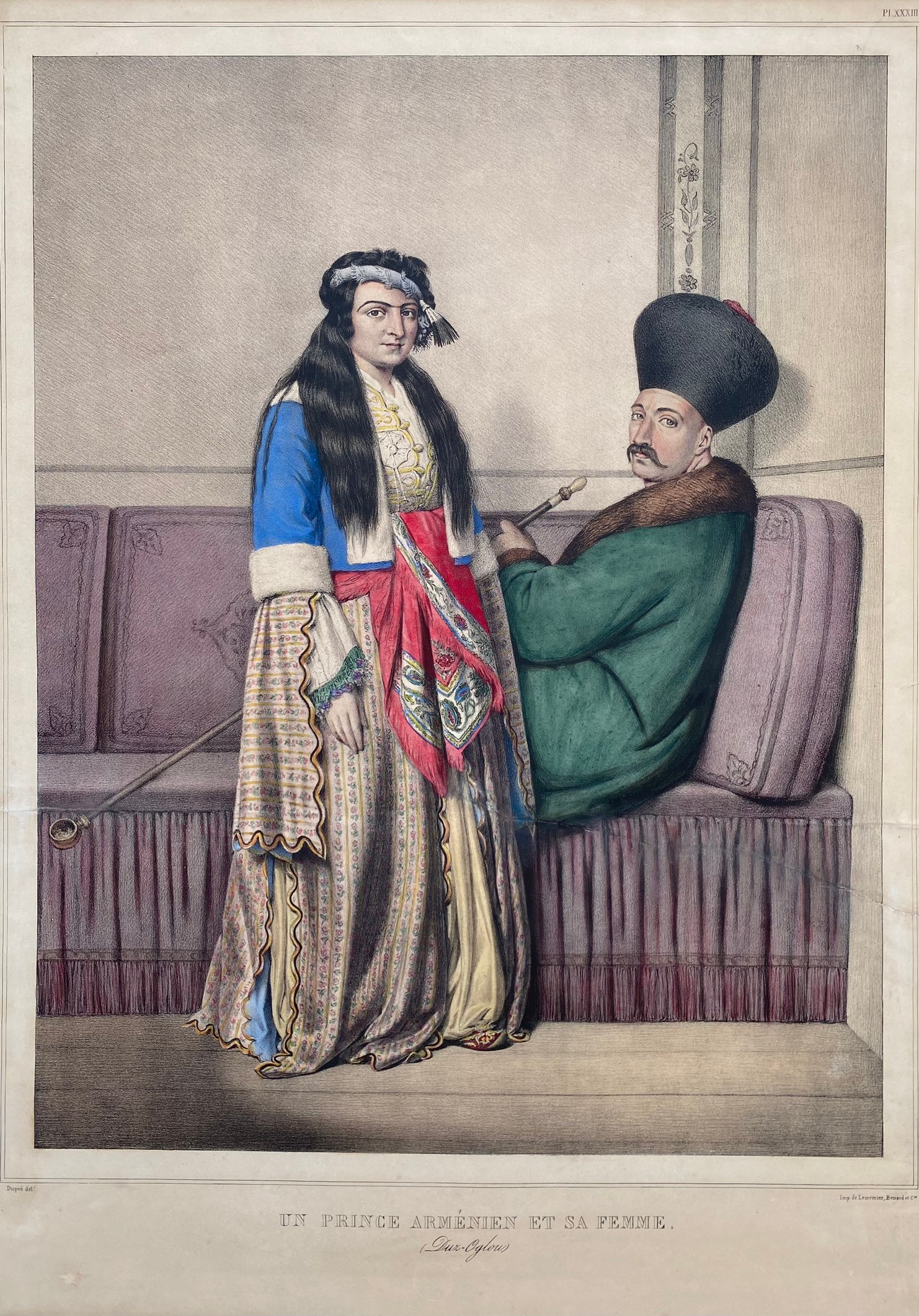 Louis Dupre (1789-1837), Original lithograph hand coloured with watercolour, Titled Un Prince - Image 2 of 4
