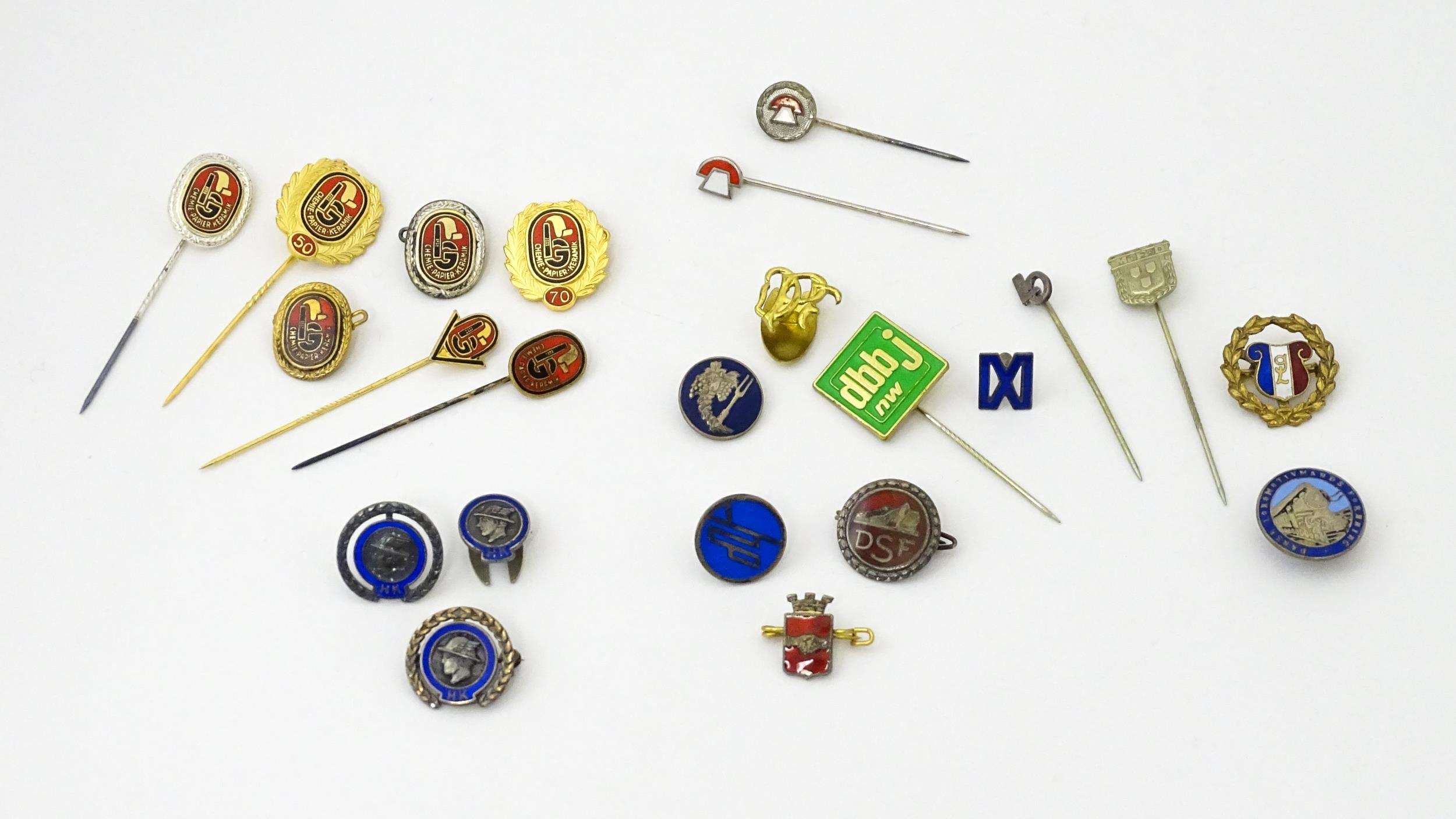 Trade Union Interest: a quantity of assorted badges, pins, etc. to include silver examples, IG