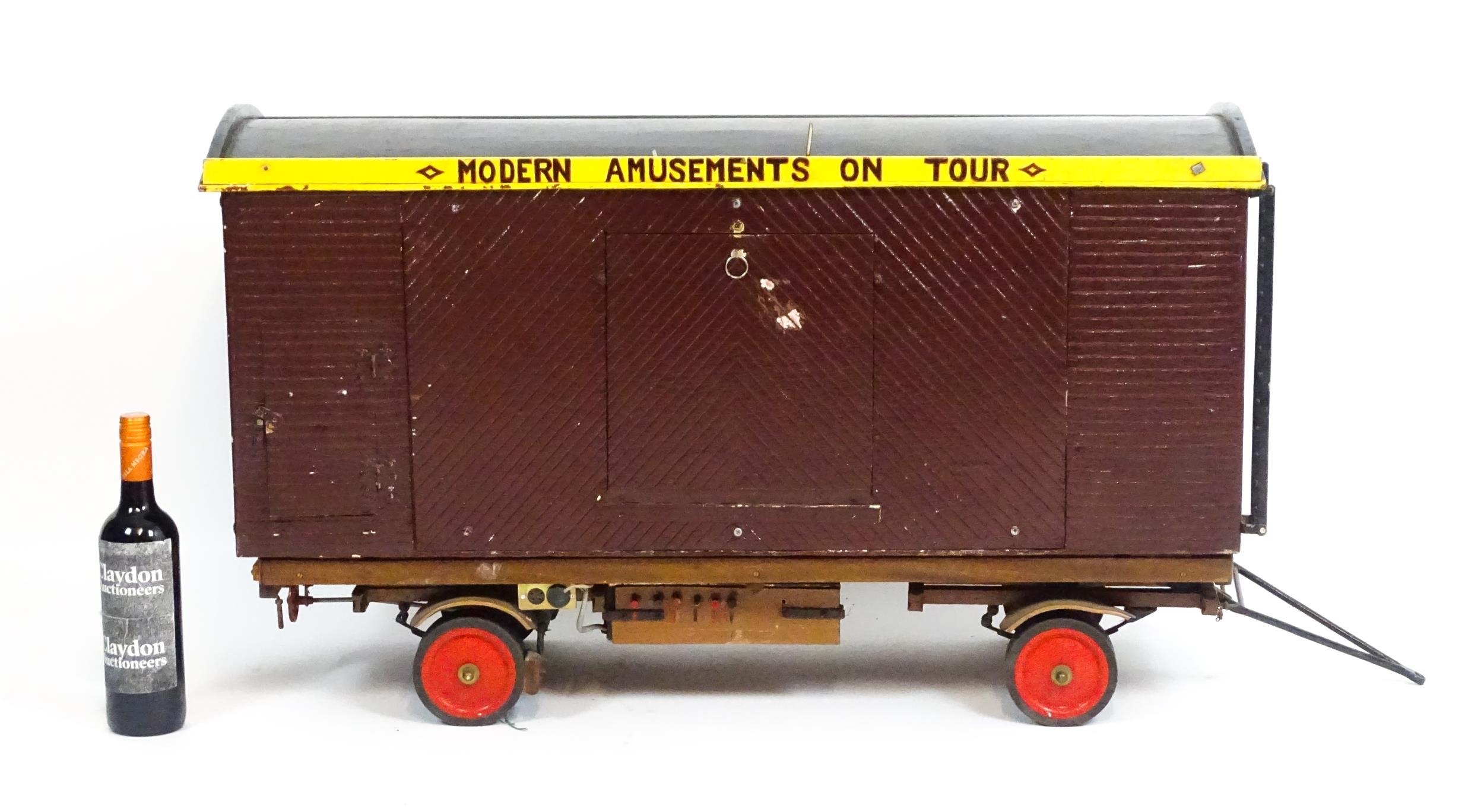 A 20thC scale model musical automaton calliope funfair / fairground wagon / trailer titled - Image 2 of 19
