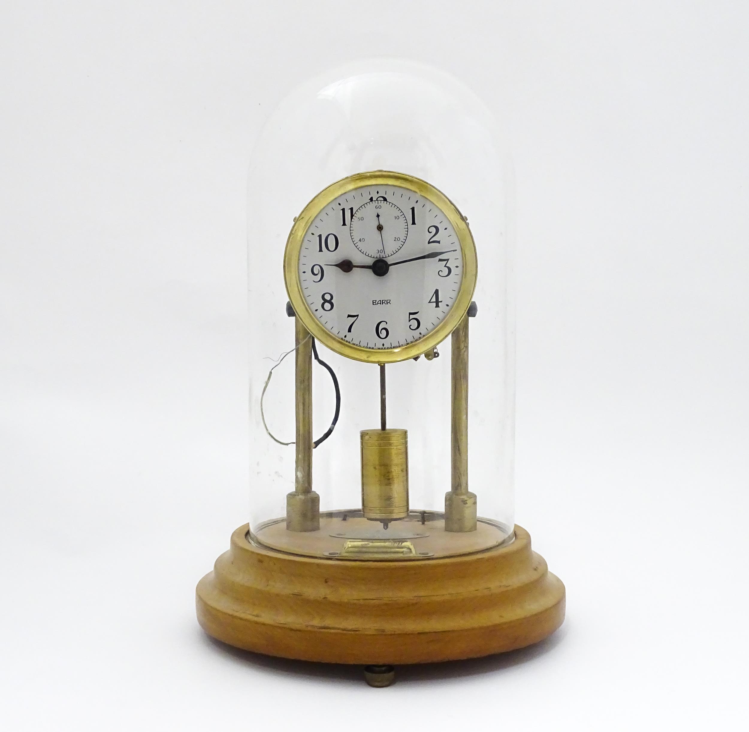 An American electric mantel clock by Barr , the dial with subsidiary seconds dial and signed Barr, - Image 5 of 12