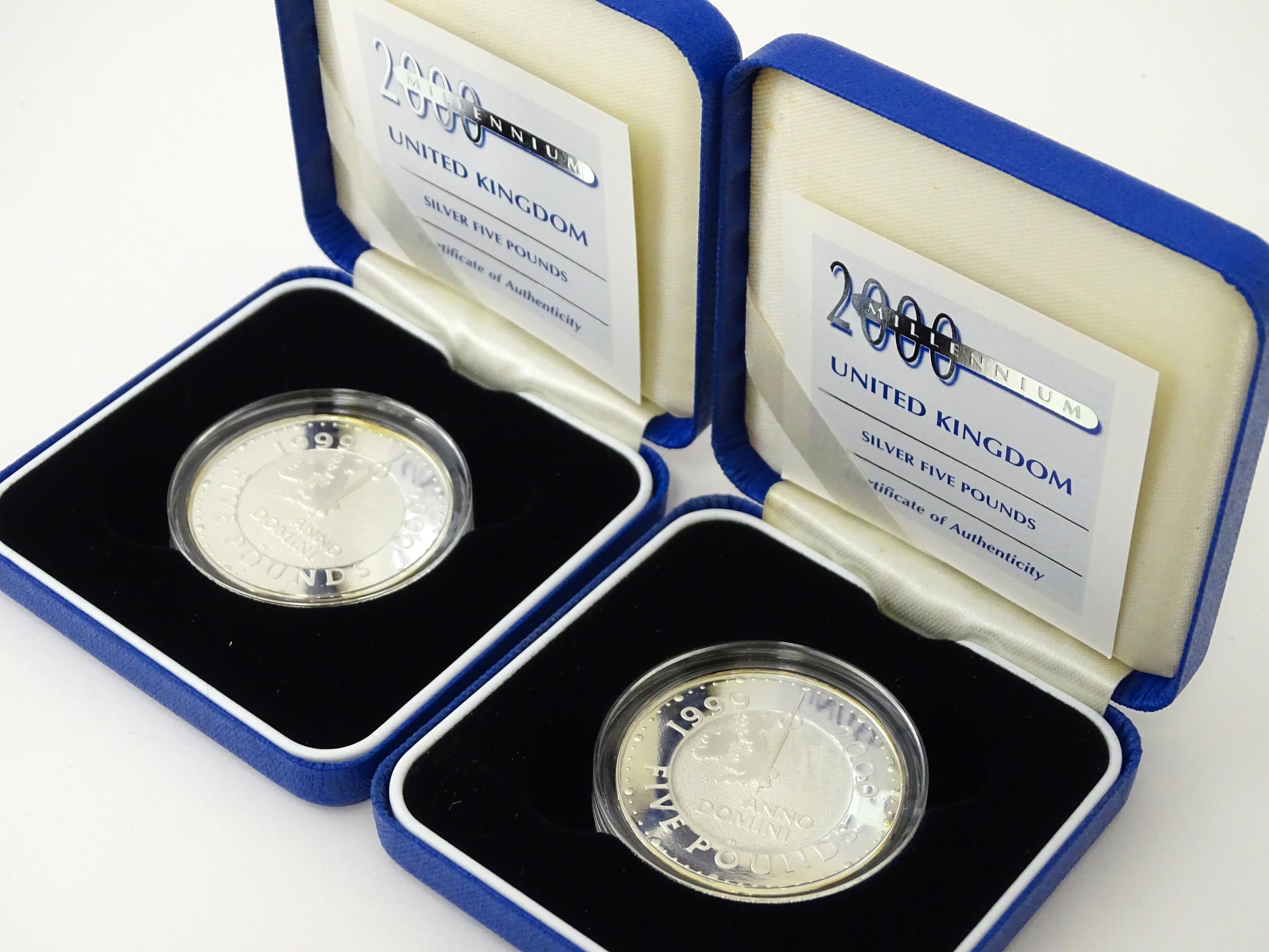 Collectors Coins: A quantity of silver collectors coins to include Silver Proof Piedfort Two Pound / - Image 2 of 8