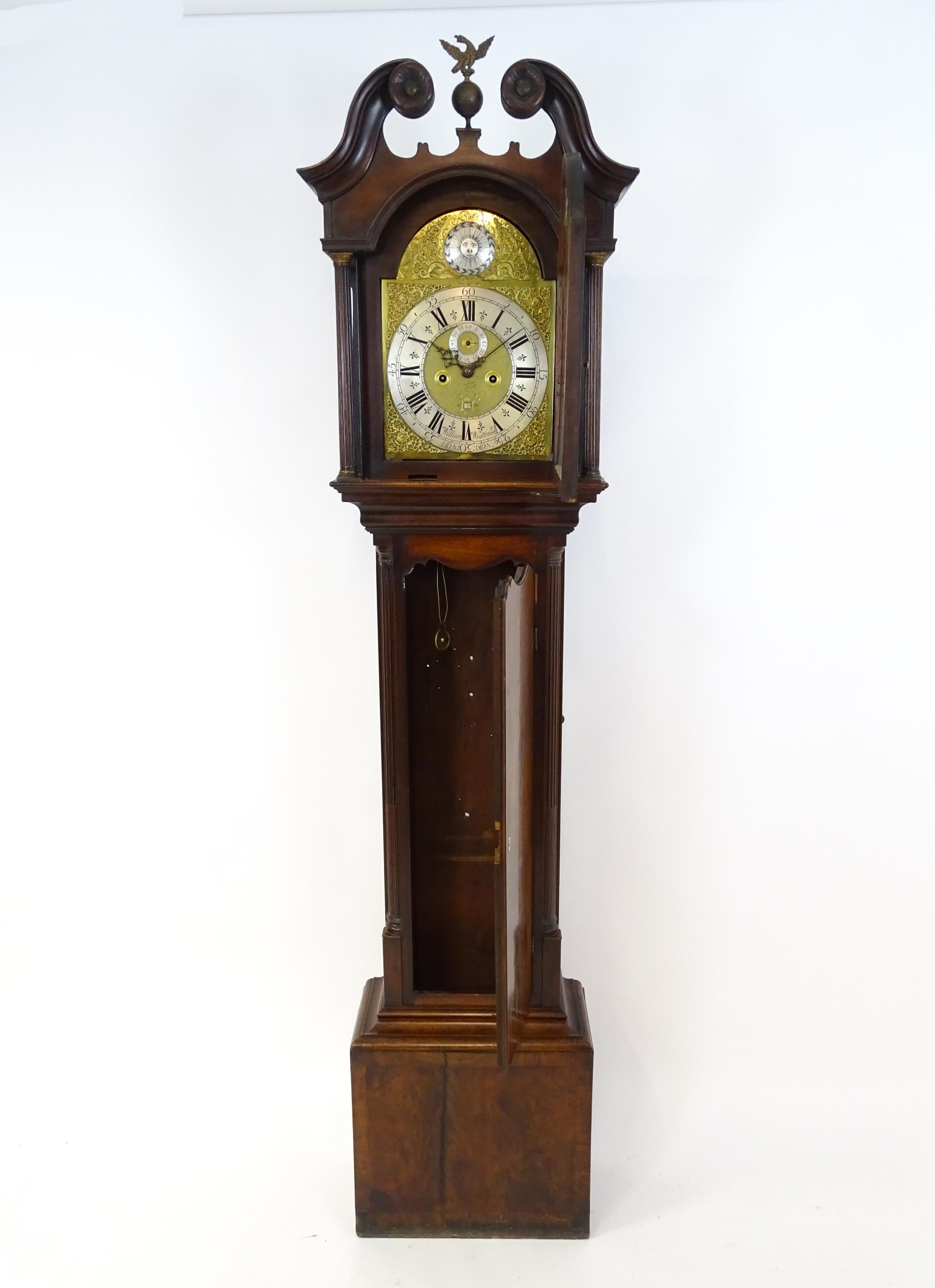 William Westbrook, London : An 18thC mahogany cased 8-day longcase clock, the brass face with - Image 5 of 15