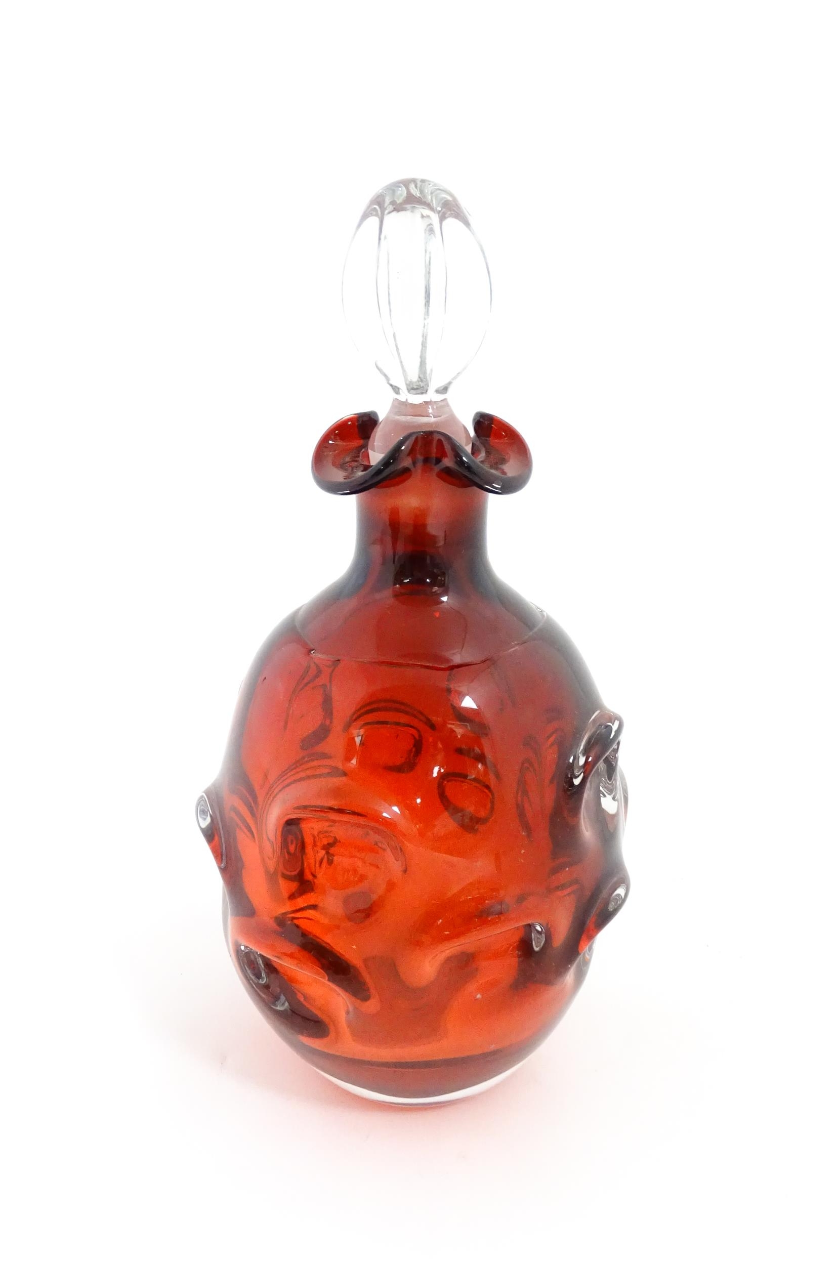 A Swedish studio glass decanter designed by Borne Augustsson for Aseda Glasbruk. Approx. 11" high - Image 5 of 7