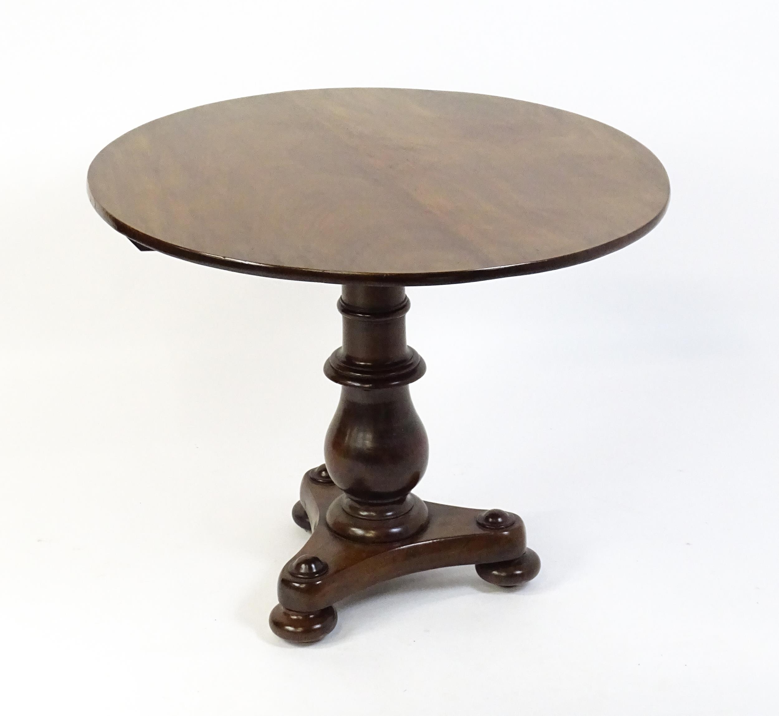 A late 19thC occasional table with a circular top above a turned pedestal and shaped base raised - Image 6 of 7