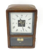 Bulle : A French Art Deco oak cased electric mantel clock by Bulle. The dial signed Bulle Patent