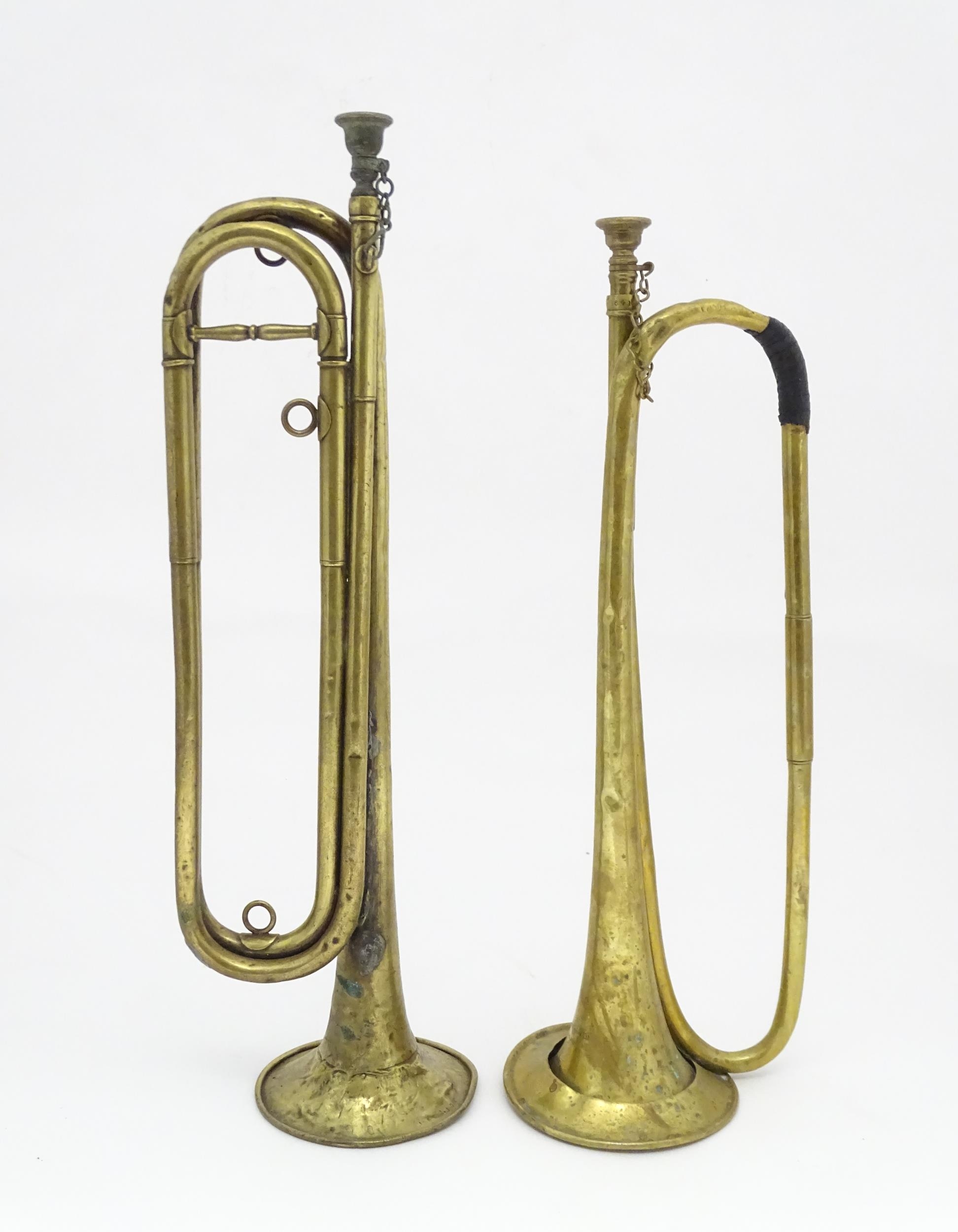 Musical Instruments : a B clarion bugle by Boosey & Hawkes Ltd , London, together with another by - Image 4 of 8