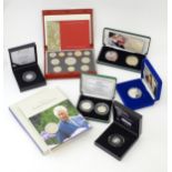 A quantity of coins to include a silver Piedfort Queen Elizabeth II 2021 95th birthday commemorative