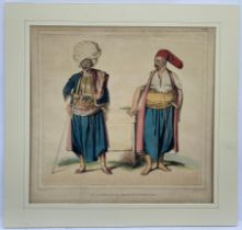 Louis Dupre (1789-1837), Original lithograph hand coloured with watercolour, Titled Un Janissaire du