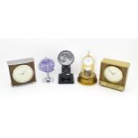 Assorted mantle clocks to include a WestClox Big Ben Repeater, a Junghans electro-gong, Galilea