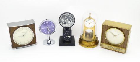 Assorted mantle clocks to include a WestClox Big Ben Repeater, a Junghans electro-gong, Galilea