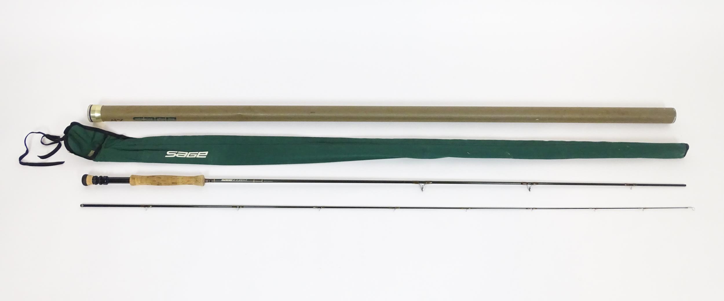 Fishing : a Sage (USA) 'XP 796 Graphite IIIe' two-piece fly rod, approx 114" long. With cloth case - Image 3 of 7