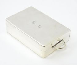 A silver hunting sandwich box hallmarked London 1906, maker Henry Stuart Brown, and stamped with