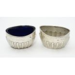 A pair of Victorian silver salts hallmarked London 1896, maker Horace Woodward & Co. Ltd. Approx.