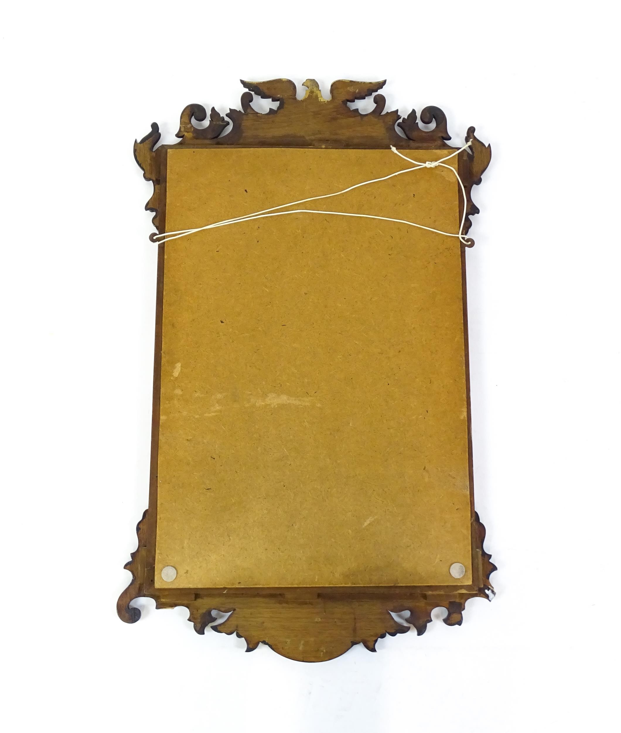 A late 19thC mahogany mirror in the George III style, surmounted by a carved gilt eagle and having - Image 8 of 8