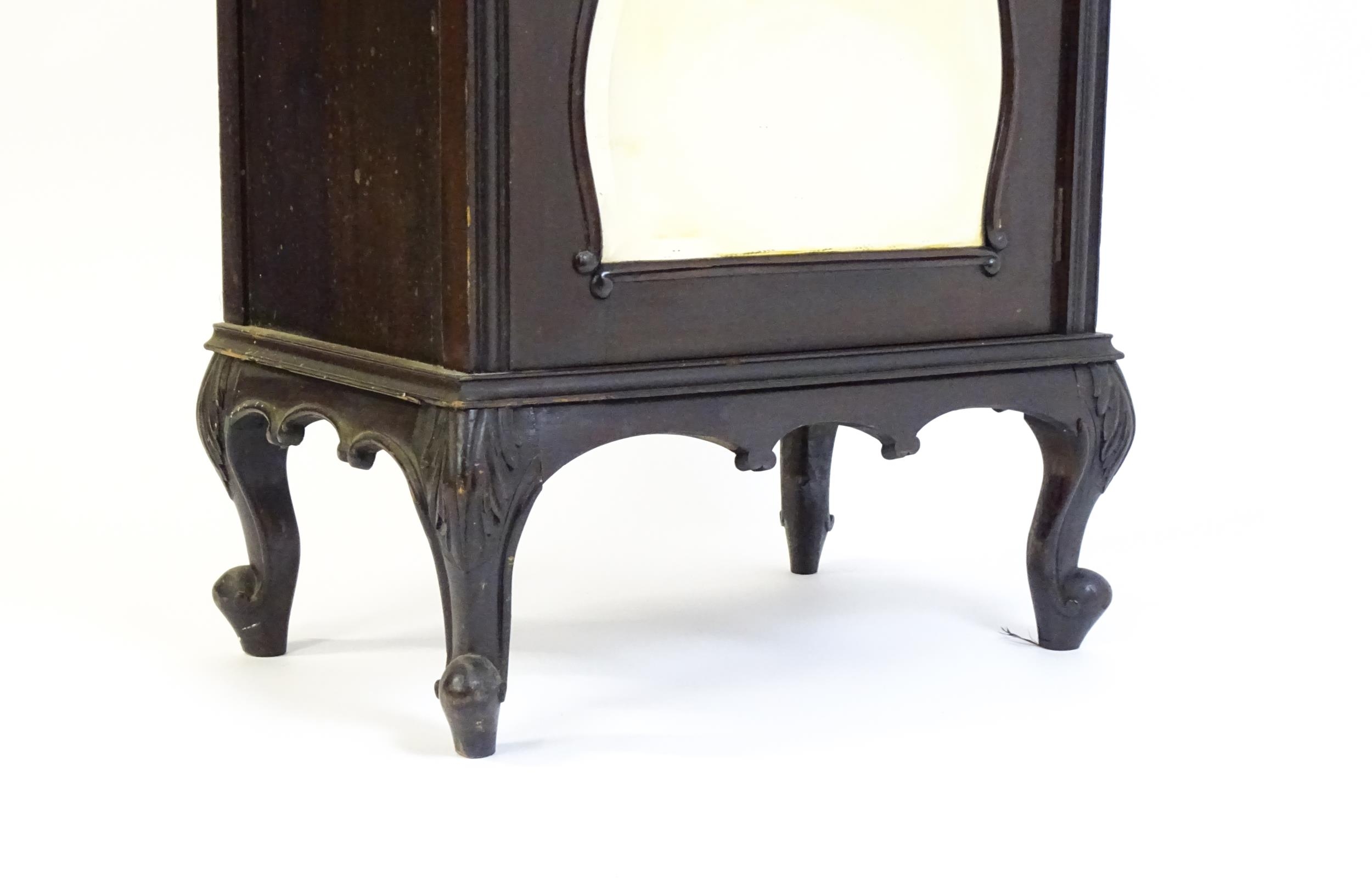 A late Victorian ebonised side cabinet with a mirrored upstand, a moulded top and a single frieze - Image 6 of 6