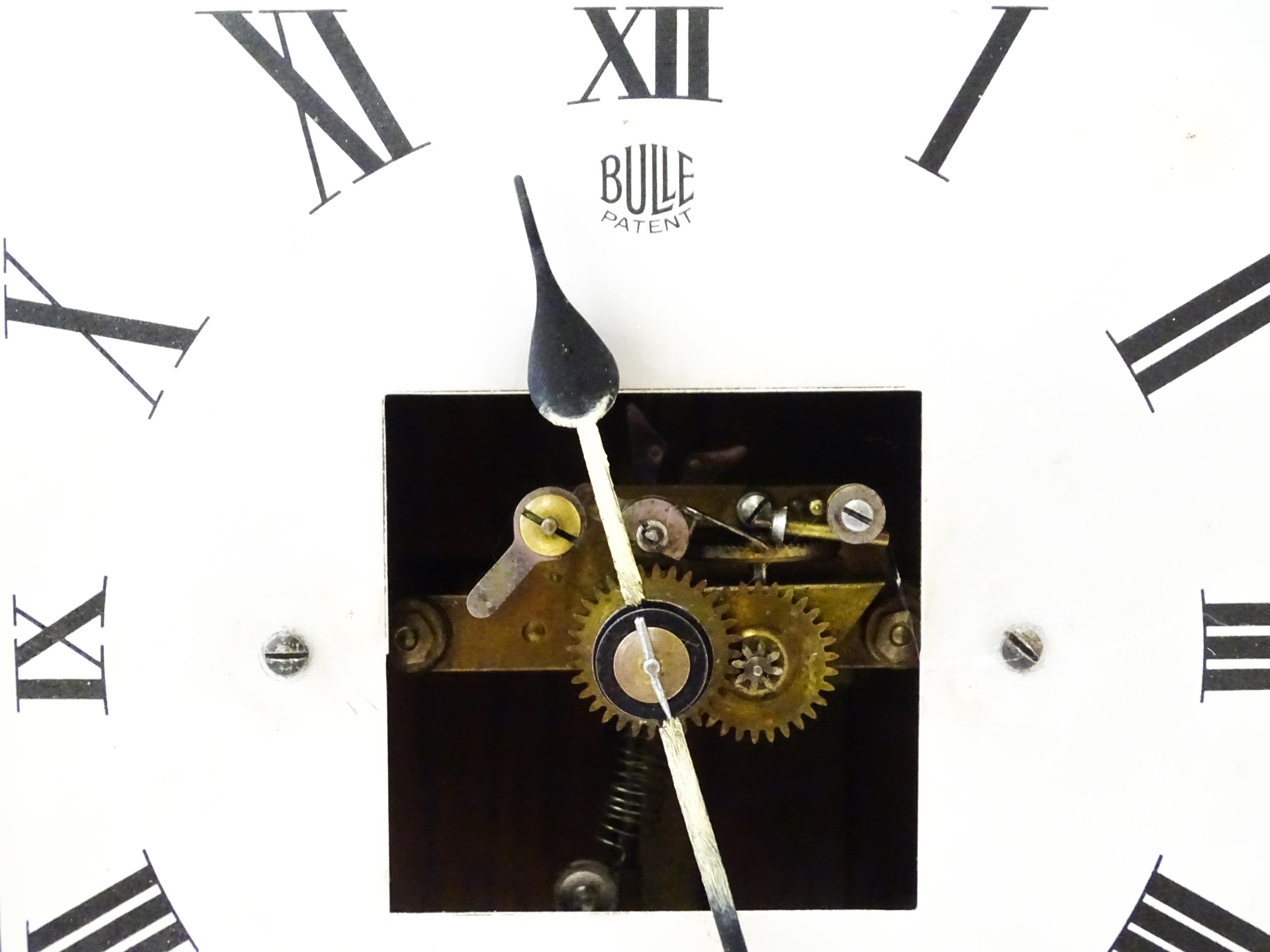 Bulle : A French Art Deco oak cased electric mantel clock by Bulle. The dial signed Bulle Patent - Image 5 of 9