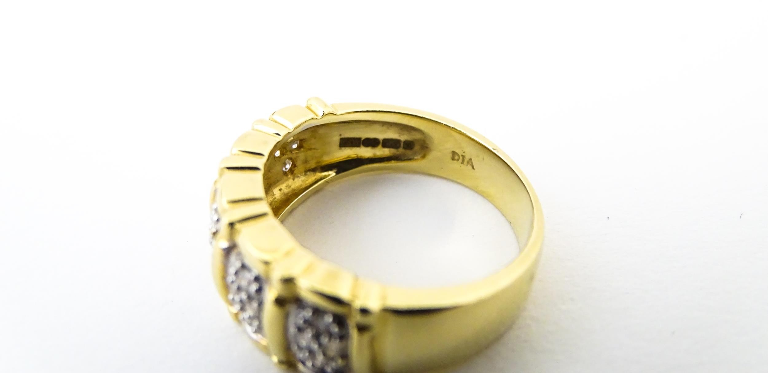 A 14ct gold ring set with diamonds. Ring size approx. M 1/2 Please Note - we do not make reference - Image 5 of 6