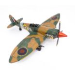 A 20thC scratch built tin plate scale model of a spitfire. Approx. 18" wide Please Note - we do