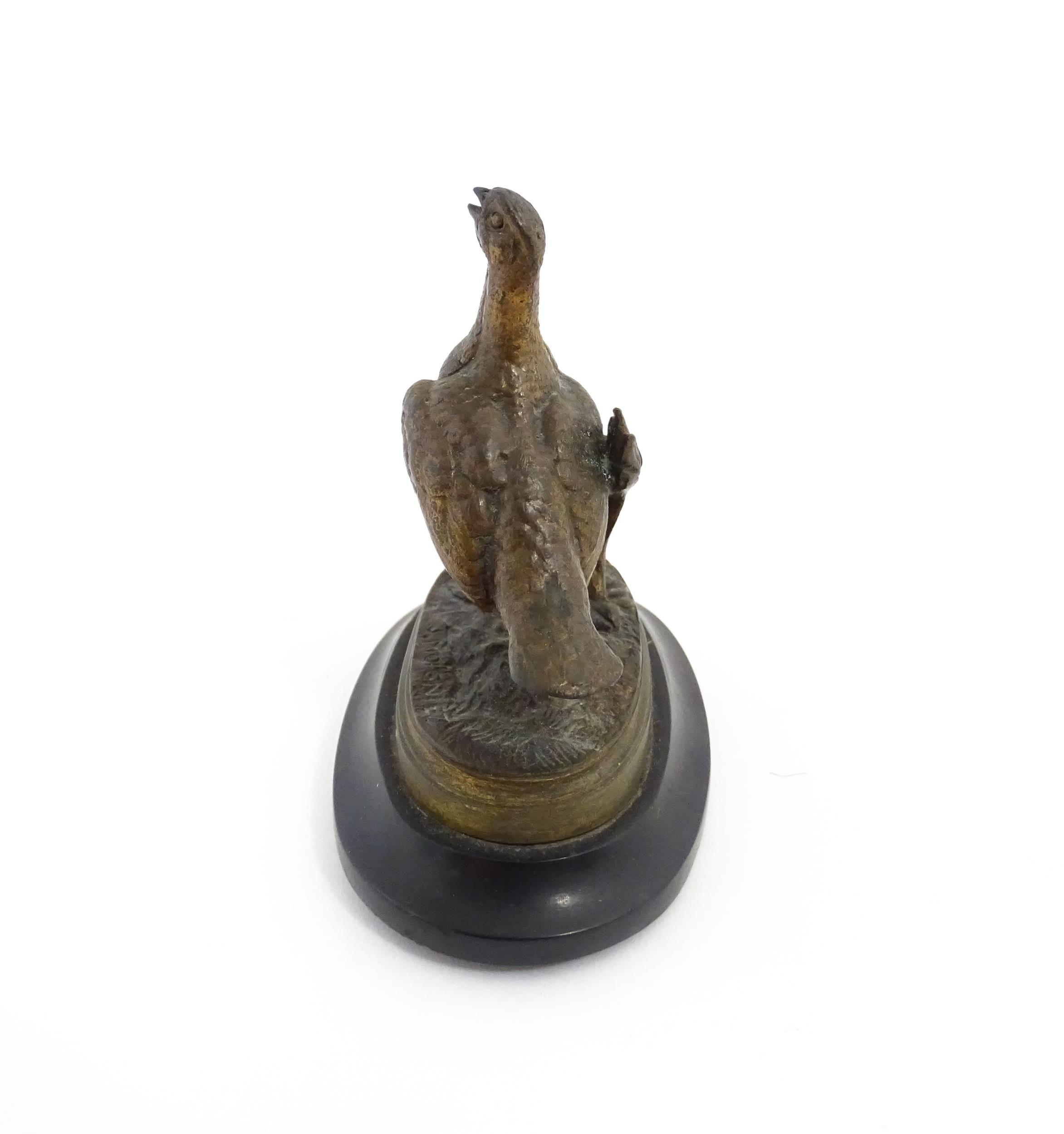 A 20thC cast bronze sculpture modelled as a partridge / bird after Jules Moigniez. Cast signature to - Image 4 of 8