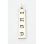 A silver pendant of ingot form, hallmarked Birmingham 197. Approx. 1 3/4" long Please Note - we do