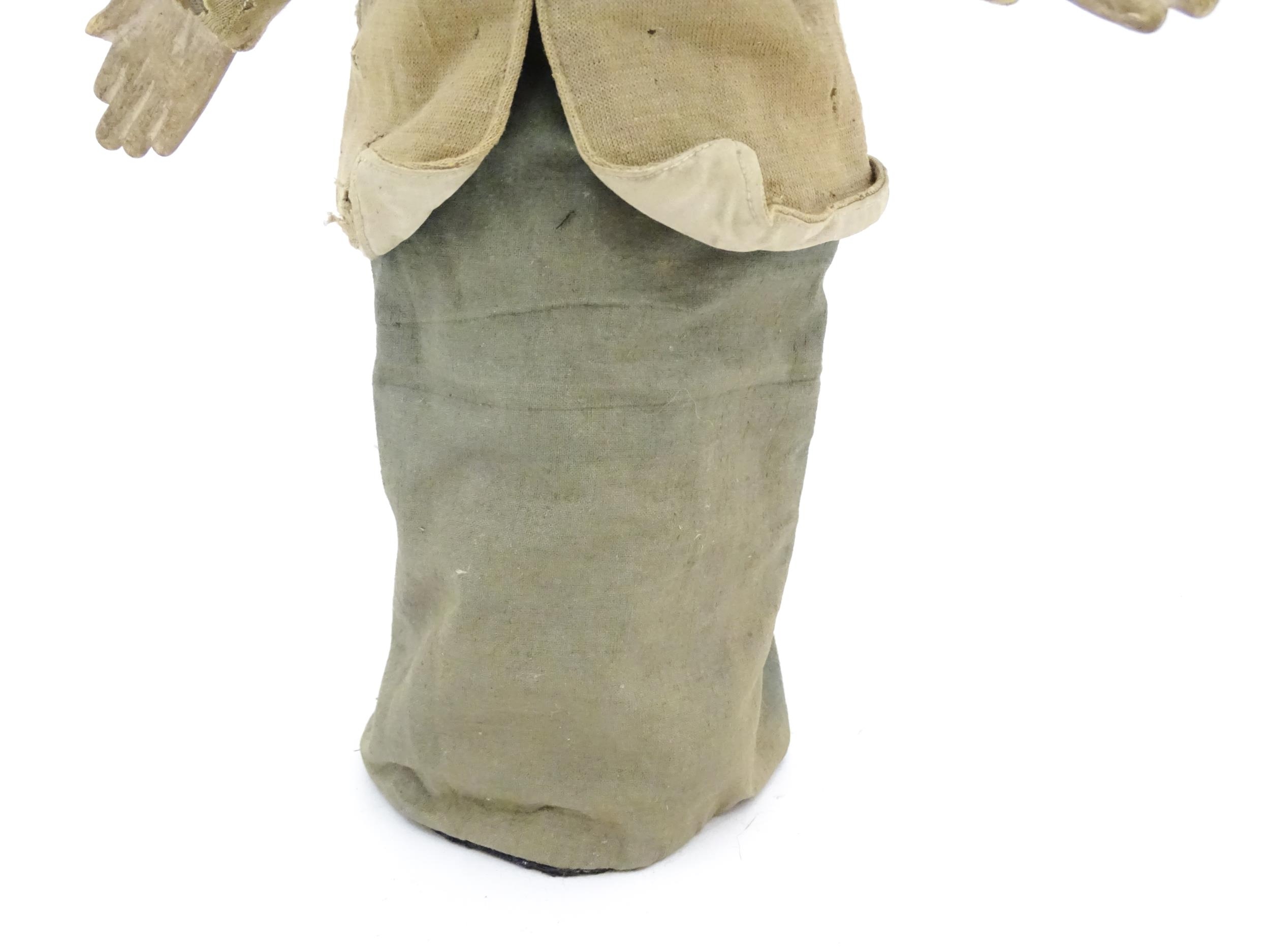 Toy: A 19thC French glove puppet with wooden head and hands and hand painted features. Approx. 18" - Image 6 of 9